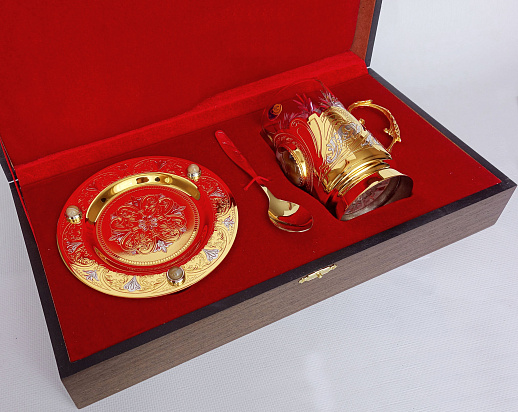Подарочный чайный набор "Агат". Златоуст купить с доставкой Подарочный чайный набор "Агат". Златоуст